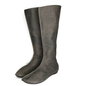 Hand Made Leather Boots Brown By WALK Tall Back Zip Womens Size 39 US 8.5-9